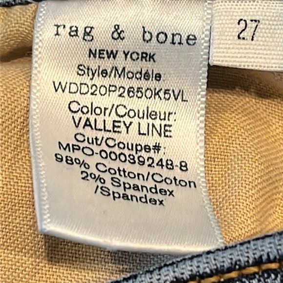 Rag and Bone Cate Mid Rise Skinny Jeans in Valley Line Wash size 27 - Picture 10 of 11